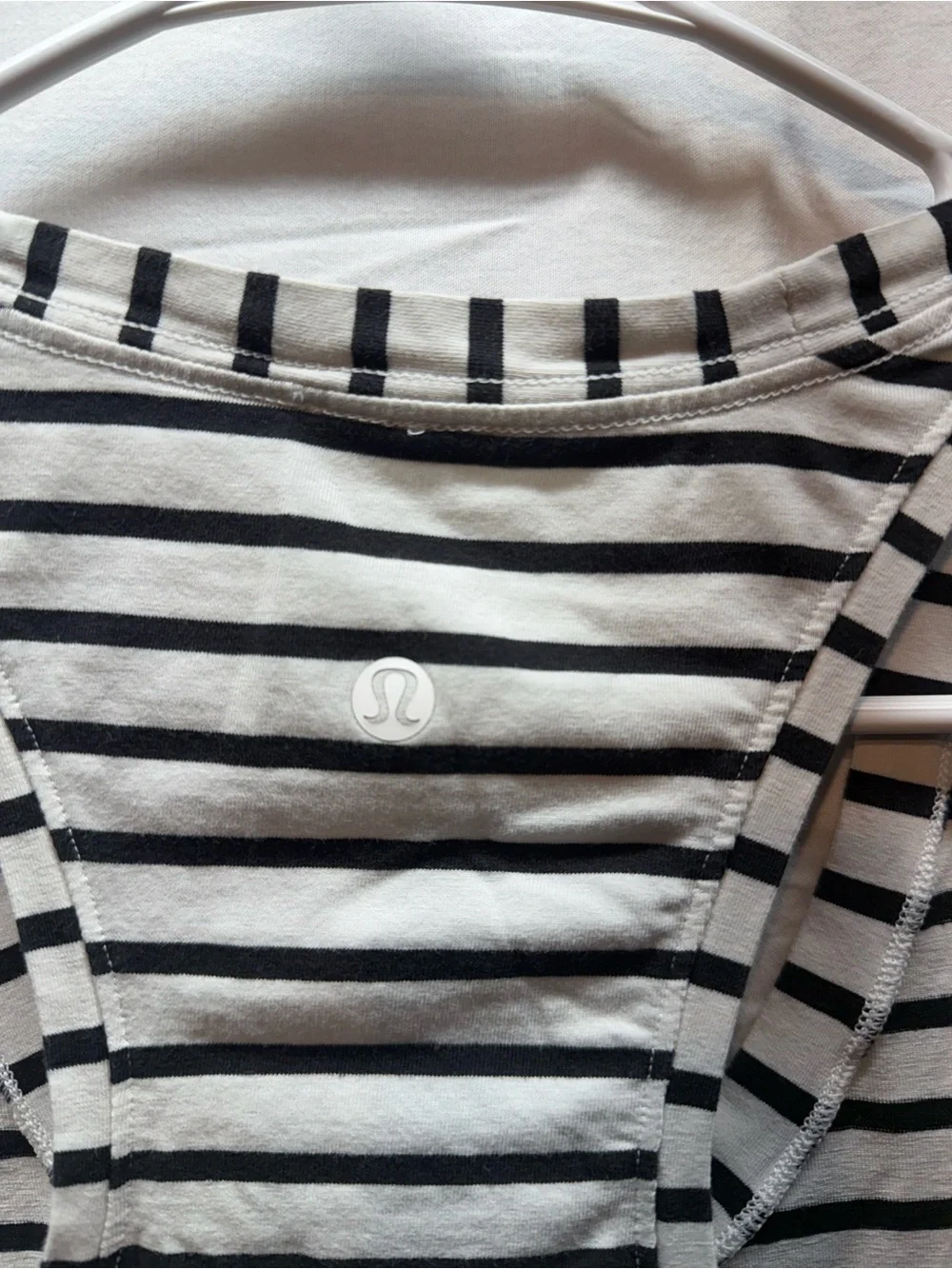 Lululemon Cool Racerback Tank Top White & Black Striped Women's